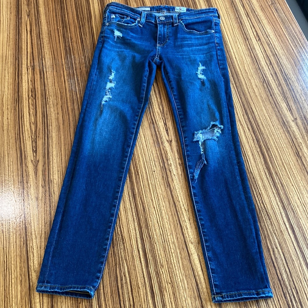 Adriano Goldschmied Stevie Ankle Slim Distressed Jeans Tag 26 (measures 28 x 28)